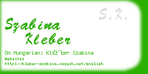 szabina kleber business card